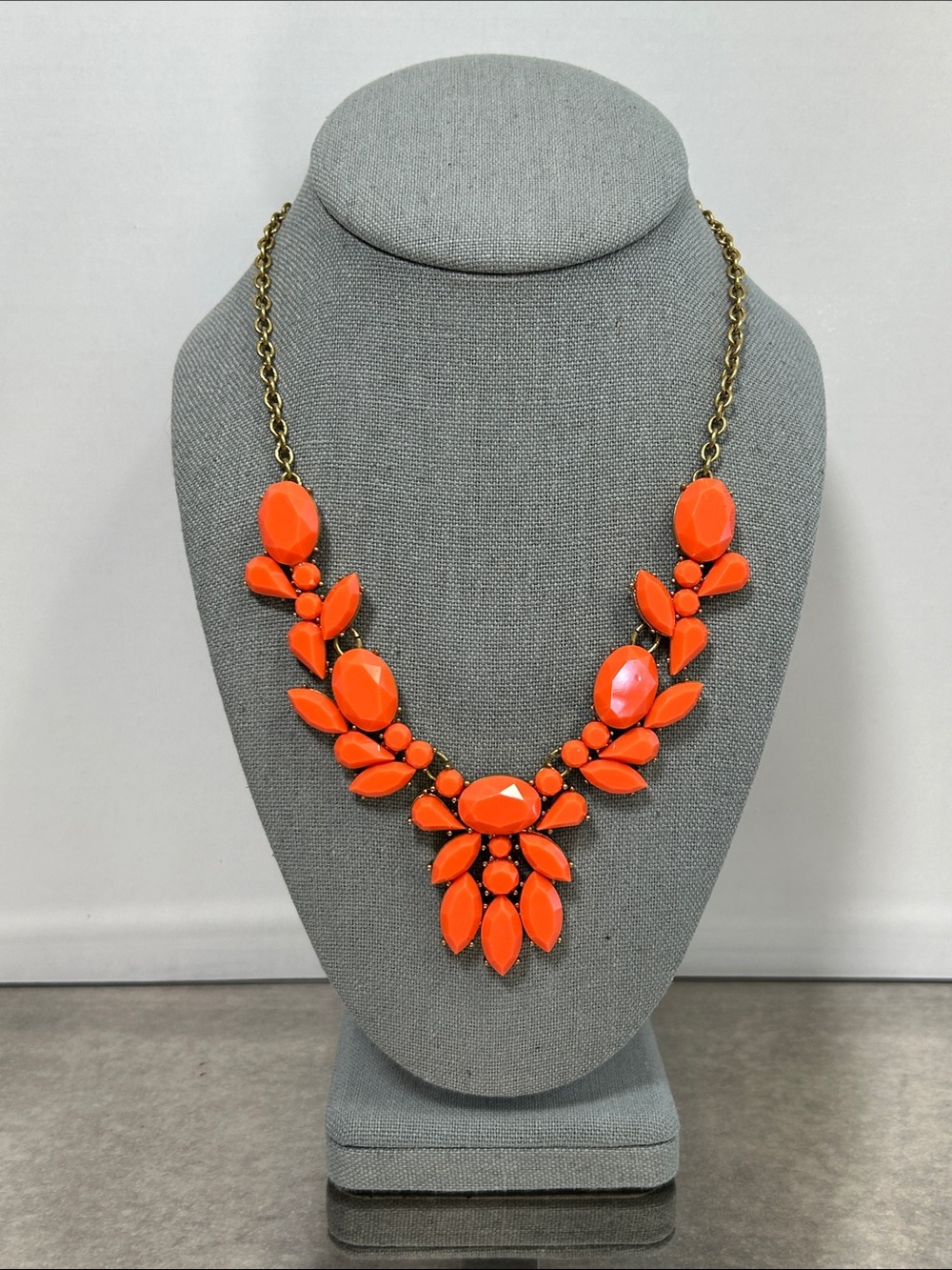 J. Crew Bright Orange Statement Necklace - Picture 4 of 6